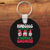 Hanging With My Hosce Gnomies Nurse Gnome Funny Ch Schlüsselanhänger (Vorderseite)