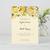 Hanging Yellow Flowers Yellow Garden Wedding Einladung (Stehend Vorderseite)