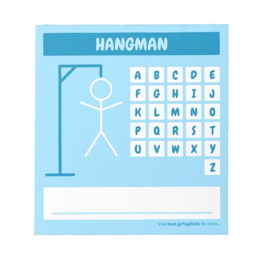 Hangman Word Game Notizblock (Vorderseite)