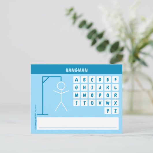 Hangman Word Game Postkarte (Stehend Vorderseite)