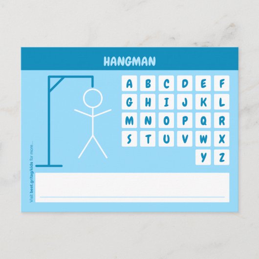 Hangman Word Game Postkarte (Vorderseite)