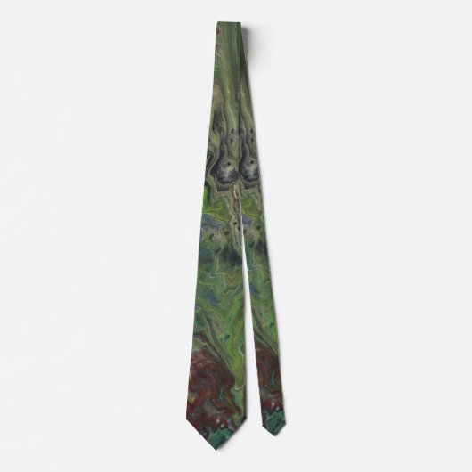 Hangout Deep Green Abstrakt Neck Tie Krawatte (Vorderseite)