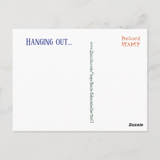 "Hangout" Nr.1 POSTCARD-Wäscheleine Postkarte (Rückseite)