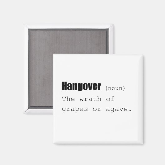 Hangover Definition Funny Magnet (Vorderseite/Rückseite)
