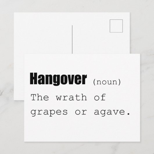 Hangover Definition Funny Postkarte (Vorne/Hinten)
