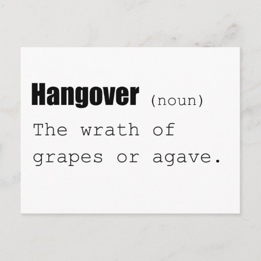 Hangover Definition Funny Postkarte (Vorderseite)