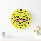 Hangover Face Emoji Große Wanduhr (Zuhause)