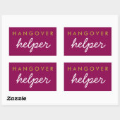 Hangover Helper Gastgeschenk Hochzeit Magenta Gold Rechteckiger Aufkleber (Blatt)