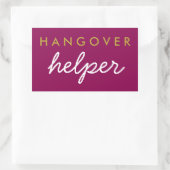 Hangover Helper Gastgeschenk Hochzeit Magenta Gold Rechteckiger Aufkleber (Tasche)