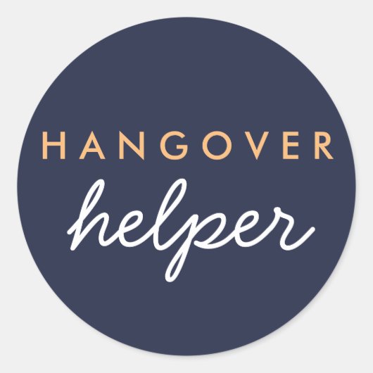 Hangover Helper Gastgeschenk Hochzeit Sticker Navy (Vorderseite)