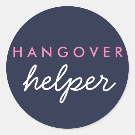 Hangover Helper Gastgeschenk Hochzeit Sticker Navy (Vorderseite)