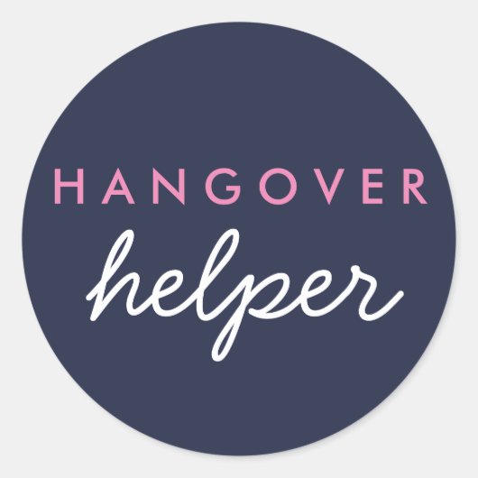 Hangover Helper Gastgeschenk Hochzeit Sticker Navy (Vorderseite)
