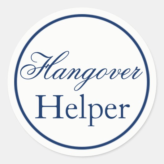 "Hangover Helper" Hochzeitsaufkleber - Marine Runder Aufkleber (Vorderseite)