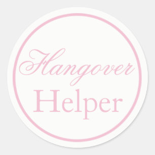 "Hangover Helper" Hochzeitsticker Rosa Rosa Runder Aufkleber