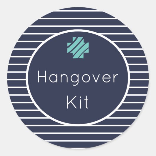 Hangover Kit Aufkleber für Navy und White Stripes (Vorderseite)