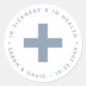 Hangover Kit Dusty Blue Cross in Side & Health Runder Aufkleber (Vorderseite)