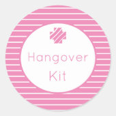 Hangover Kit Hellrosa Strippenkleber Runder Aufkleber (Vorderseite)