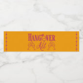 Hangover Kit-Magenta und Orange Tropical Wedding Wasserflaschenetikett (Einzelnes Label)