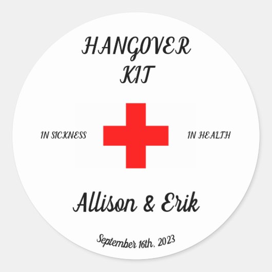 Hangover Kit Sticker (Vorderseite)