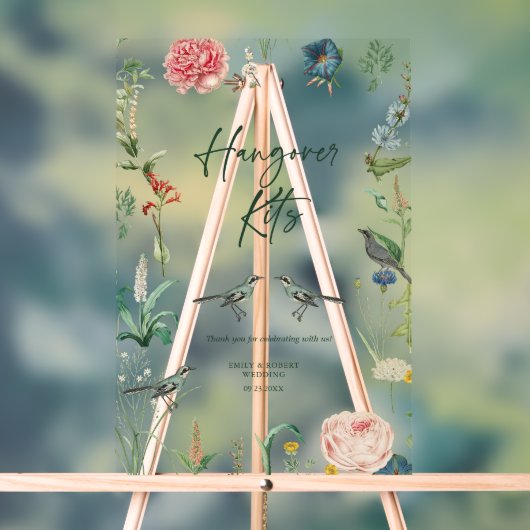 Hangover Kits signieren exotische Blume Acrylschild (Neutral)