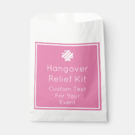 Hangover Relief Kit für helles Rosa und Weiß Geschenktütchen