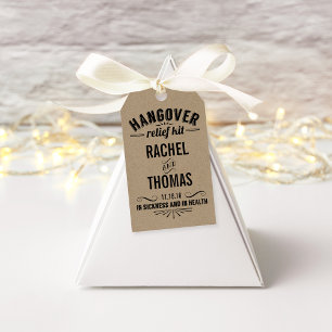 Hangover Relief Kit Hochzeitliche Erholung Geschenkanhänger