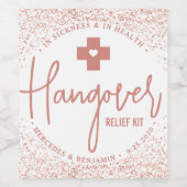 Hangover Relief Kit Moderne Rose Gold Gastgeschenk Weinetikett (Einzelnes Label)