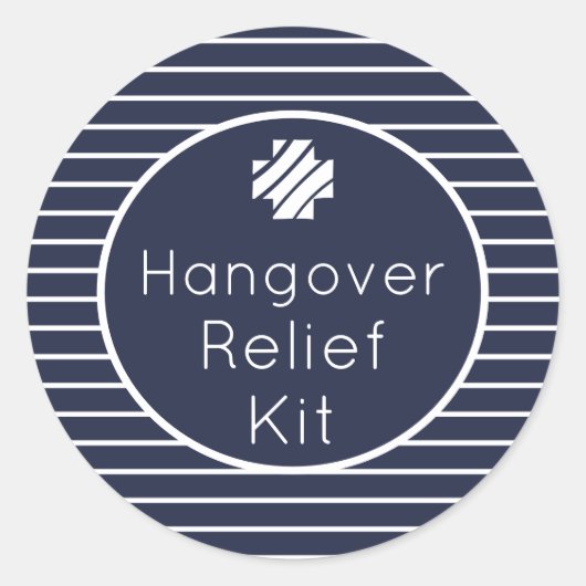 Hangover Relief Kit Navy und White Stickers (Vorderseite)