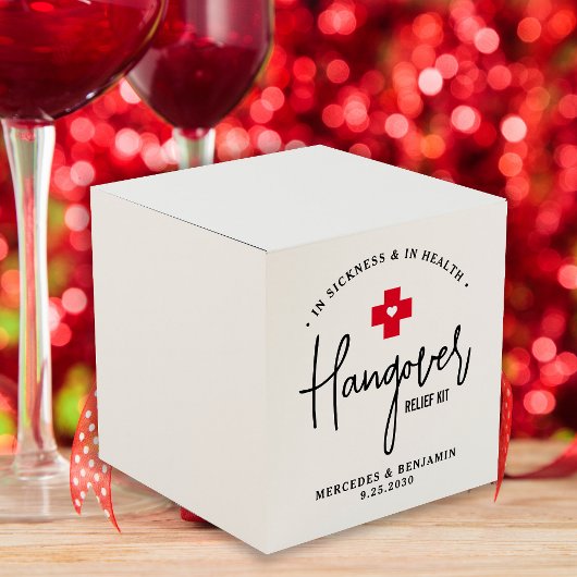 Hangover Relief Kit Personalisiert Wedding Square Geschenkschachtel