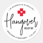 Hangover Relief Kit Personalisierte Gastgeschenk H Runder Aufkleber (Vorderseite)