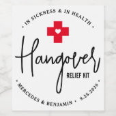 Hangover Relief Kit Personalisierte Gastgeschenk H Weinetikett (Einzelnes Label)
