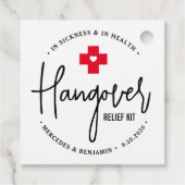 Hangover Relief Kit Personalisierte Hochzeitsparty Geschenkanhänger (Rückseite)