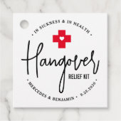 Hangover Relief Kit Personalisierte Hochzeitsparty Geschenkanhänger (Vorderseite)
