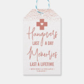 Hangover Relief Kit Rose Gold Moderne Gastgeschenk Geschenkanhänger (Rückseite)