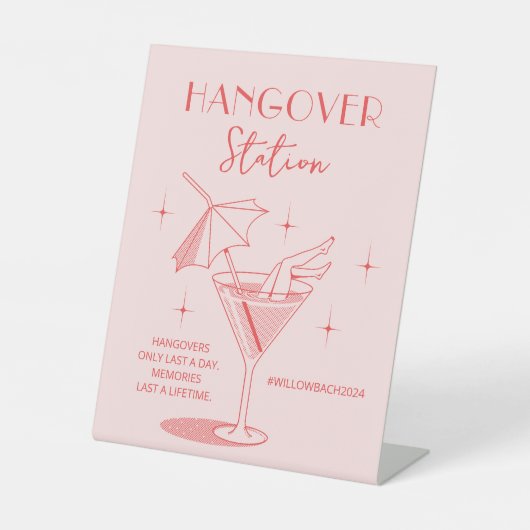 Hangover Station Bachelorette Weekend Sign Sockelschild (Vorderseite)