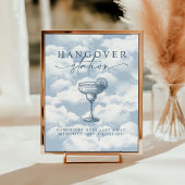 Hangover Station Light Blue Cloud Bachelorette Poster