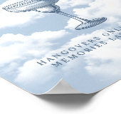 Hangover Station Light Blue Cloud Bachelorette Poster (Ecke)