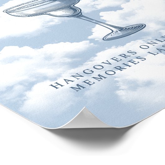 Hangover Station Light Blue Cloud Bachelorette Poster (Ecke)