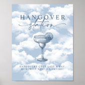 Hangover Station Light Blue Cloud Bachelorette Poster (Vorne)