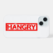 Hangry Briefmarke iPhone 15 Hülle (Rückseite (Horizontal))