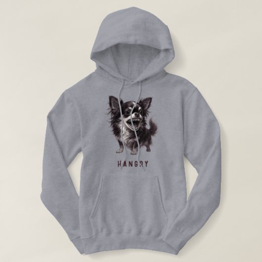 Hangry Chihuahua - Funny Aggressive Wut Beängstige Hoodie (Design vorne)