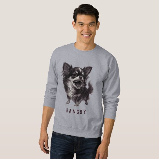 Hangry Chihuahua - Funny Aggressive Wut Beängstige Sweatshirt (Vorne ganz)