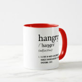 Hangry Definition, Funny Coffee Tasse (VorderseiteRechts)