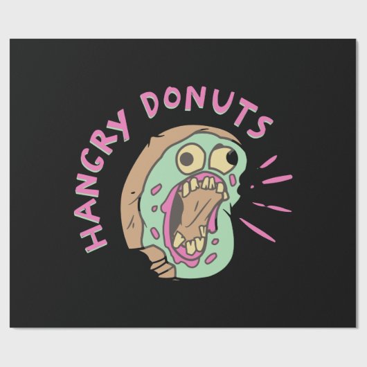 Hangry Donut Mascot Geschenkpapier (Flach)
