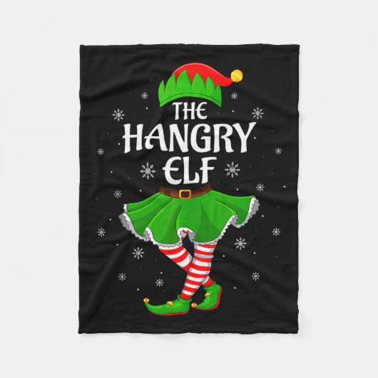 Hangry Elf Christmas Family Girls Women Elf Squad Fleecedecke (Vorderseite)