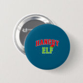 Hangry Elf Christmas Family Matching Group Xmas  Button (Vorne & Hinten)