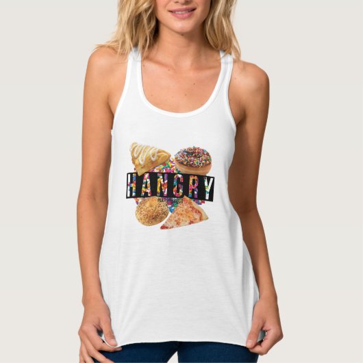HANGRY-, Flowy Muskel-Behälter Tank Top (Vorderseite)