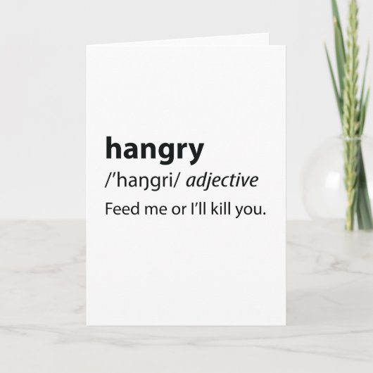 Hangry Funny Dictionary Definition Feiertagskarte (Vorderseite)