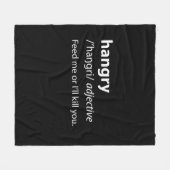 Hangry Funny Dictionary Definition Fleecedecke (Vorderseite (Horizontal))