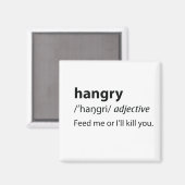 Hangry Funny Dictionary Definition Magnet (Vorderseite/Rückseite)